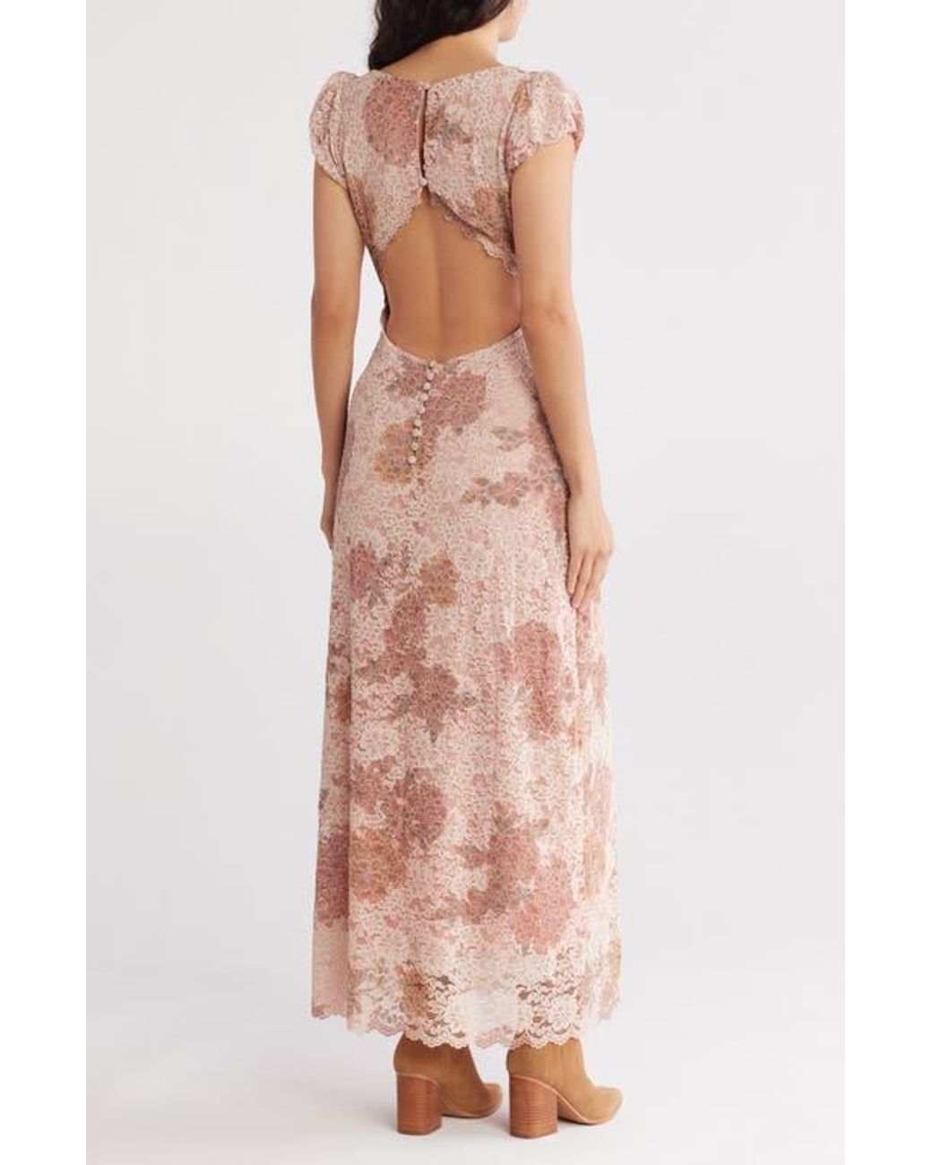 chinese dress ladies Butterfly Babe Lace Polka Dot Maxi Dress