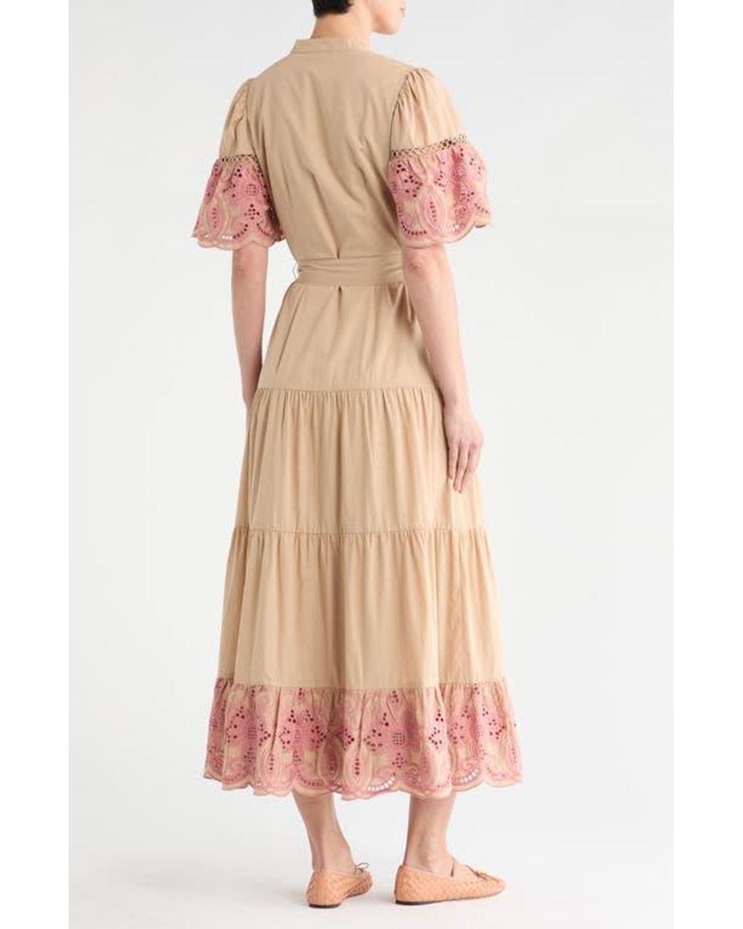 Love By Design Southampton Embroidered Maxi Shirtdress in Natural