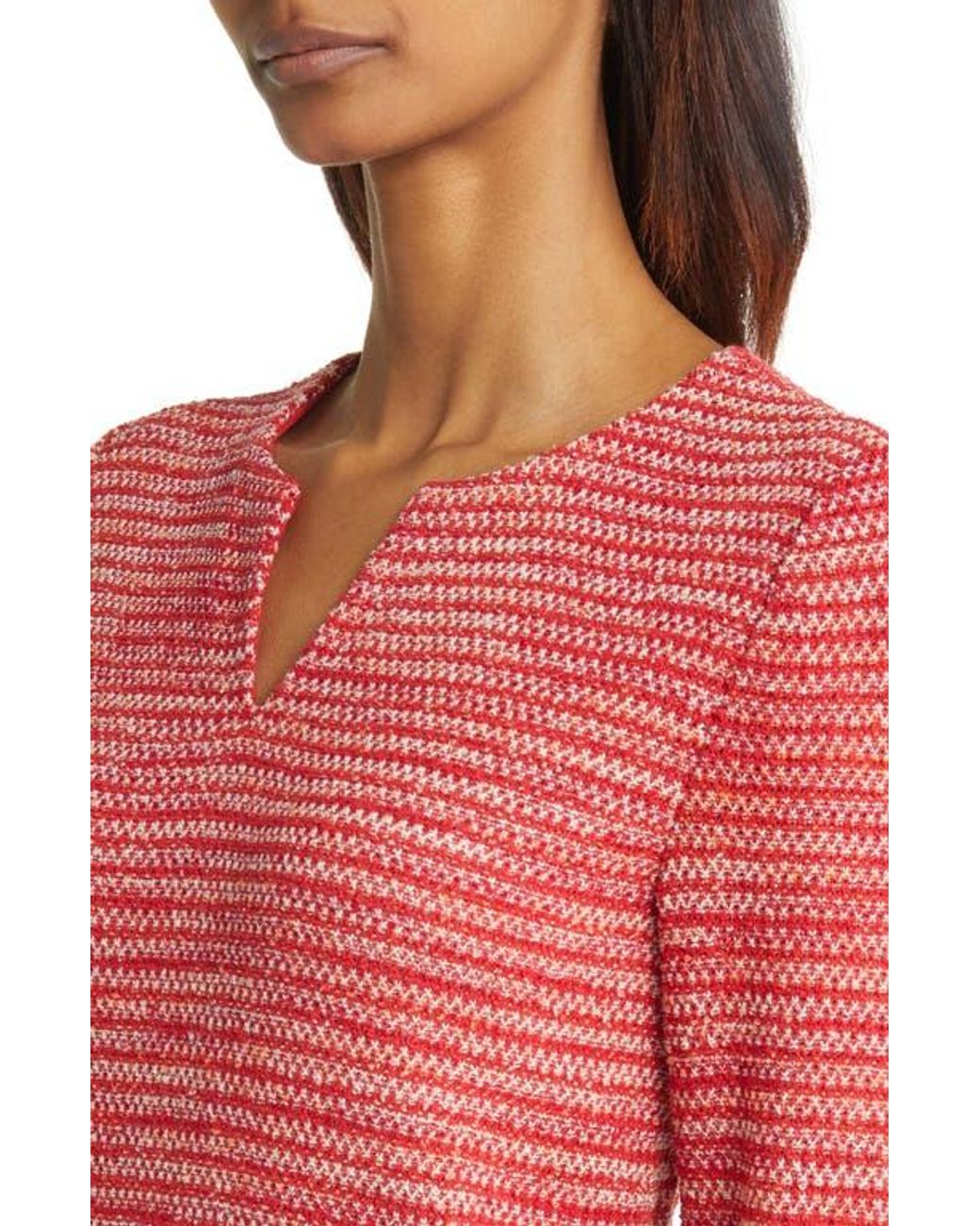 Misook Red Tweed Shift Dress