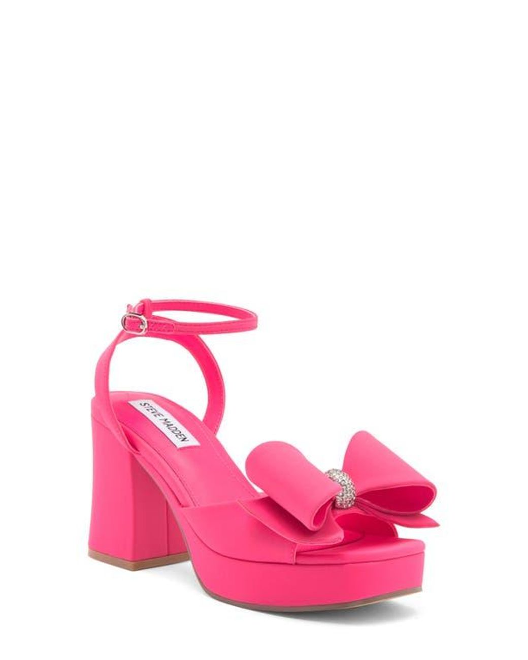 Steve Madden Aerin Bow Platform Sandal in Pink | Lyst