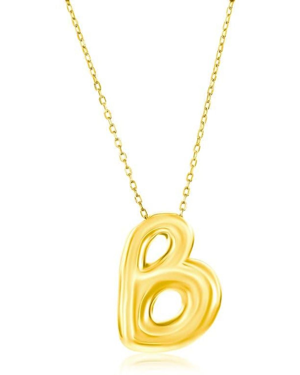 Simona Metallic Bubble Initial Pendant Necklace