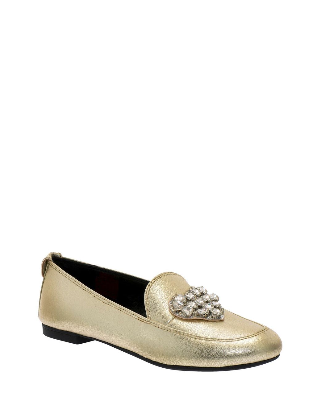 Love Moschino Embellished Metallic Loafer in Natural Lyst