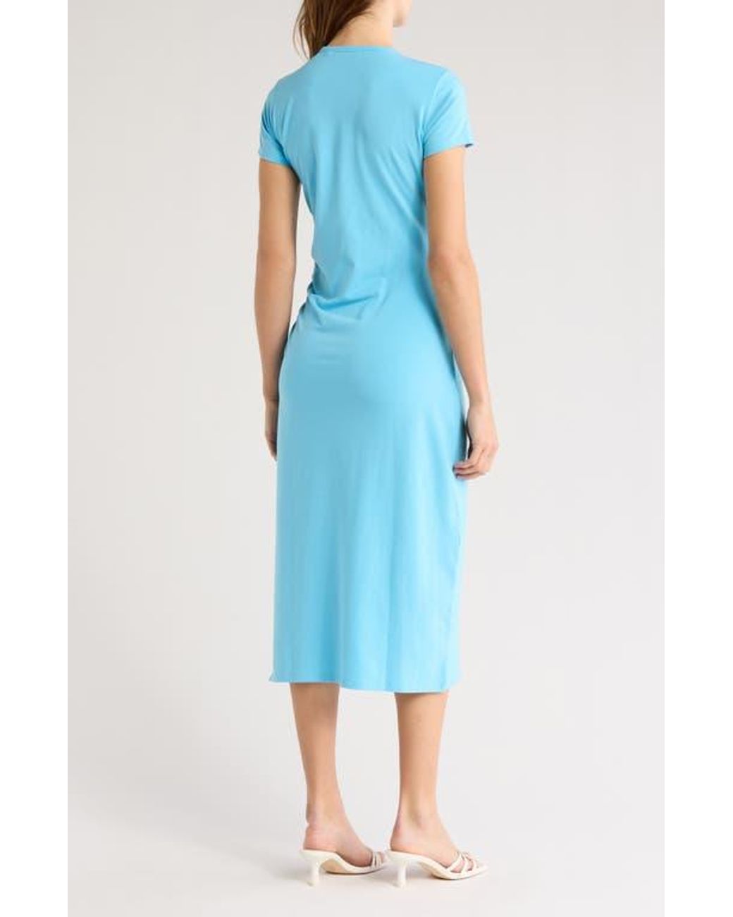 Theory Jilaena Rubric Ruched T-Shirt Dress in Blue | Lyst Theory Jilaena Rubric Ruched T-Shirt Dress in Blue | Lyst