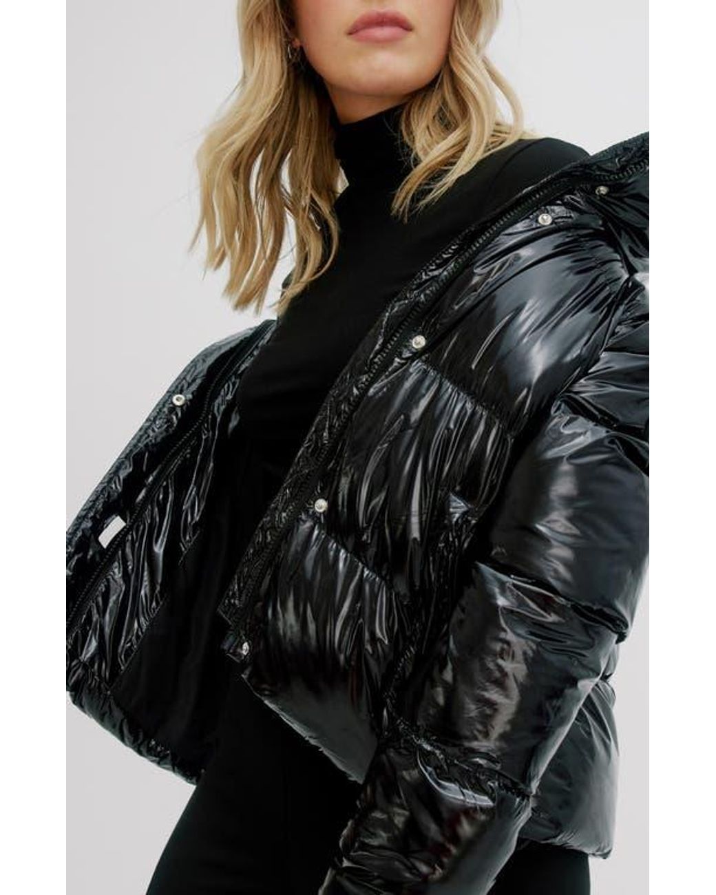 Noize Black Coco Crop Water Resistant Puffer Jacket