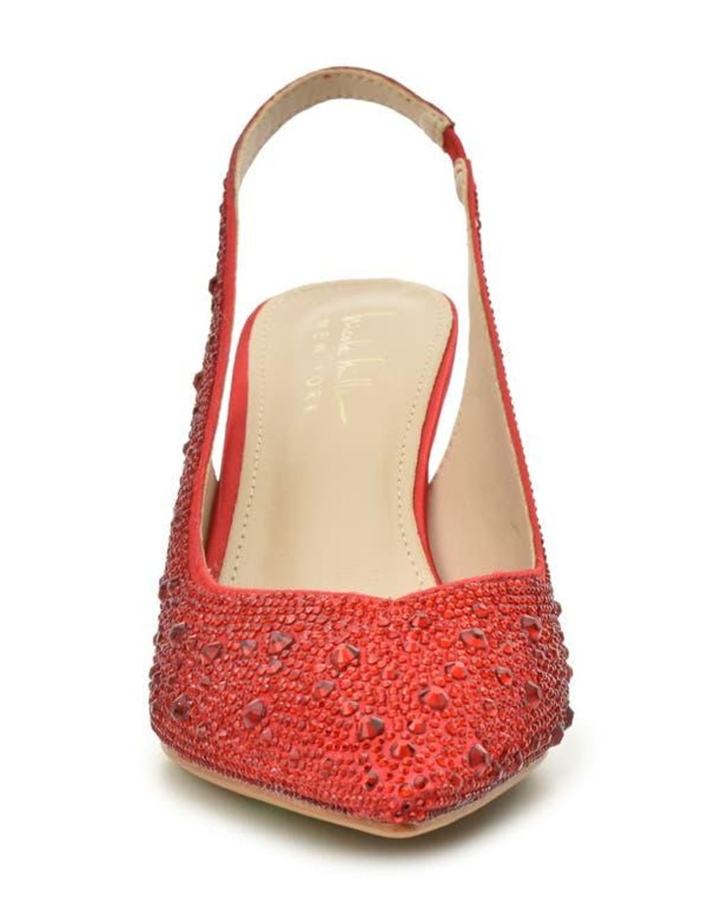 Nicole Miller Red Rhinestone Slingback Pump