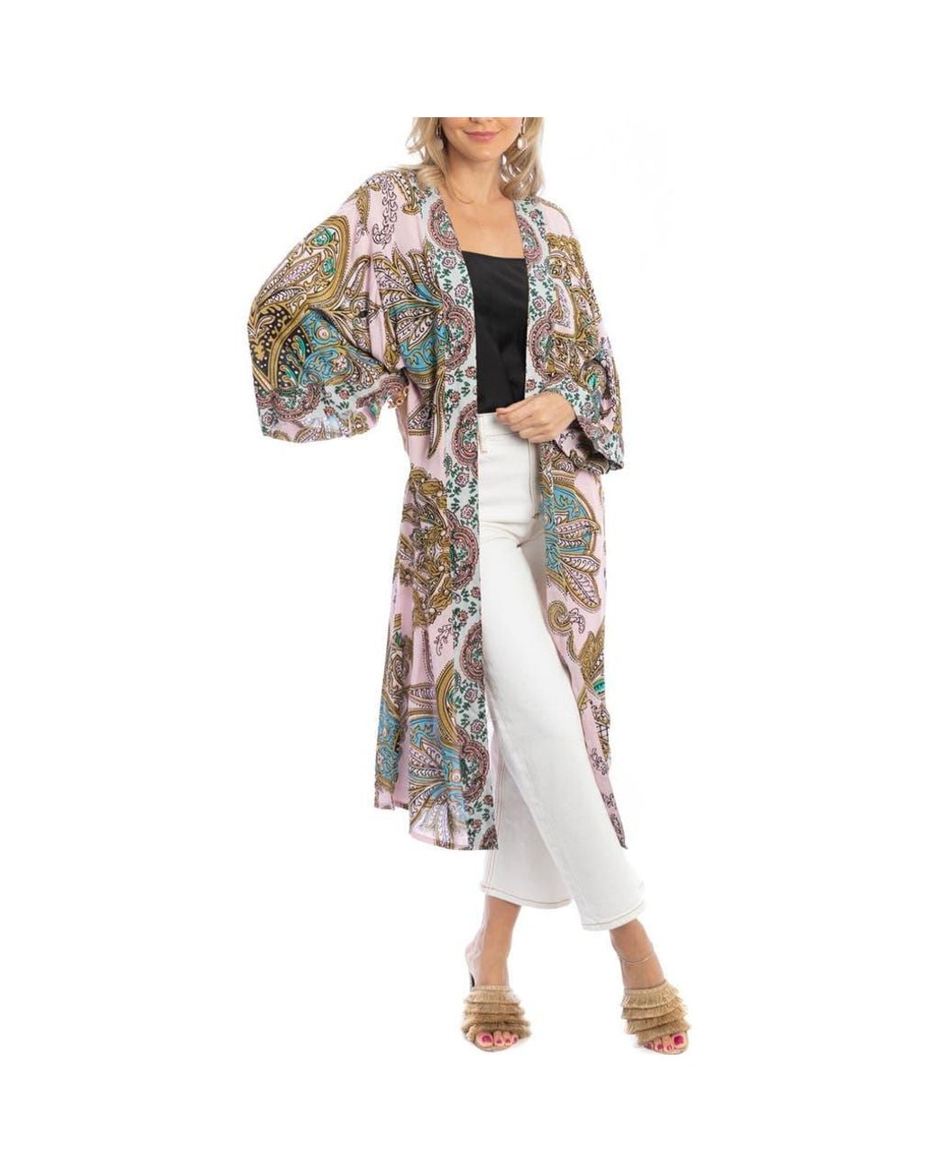 Saachi Pink Medallion Print Duster
