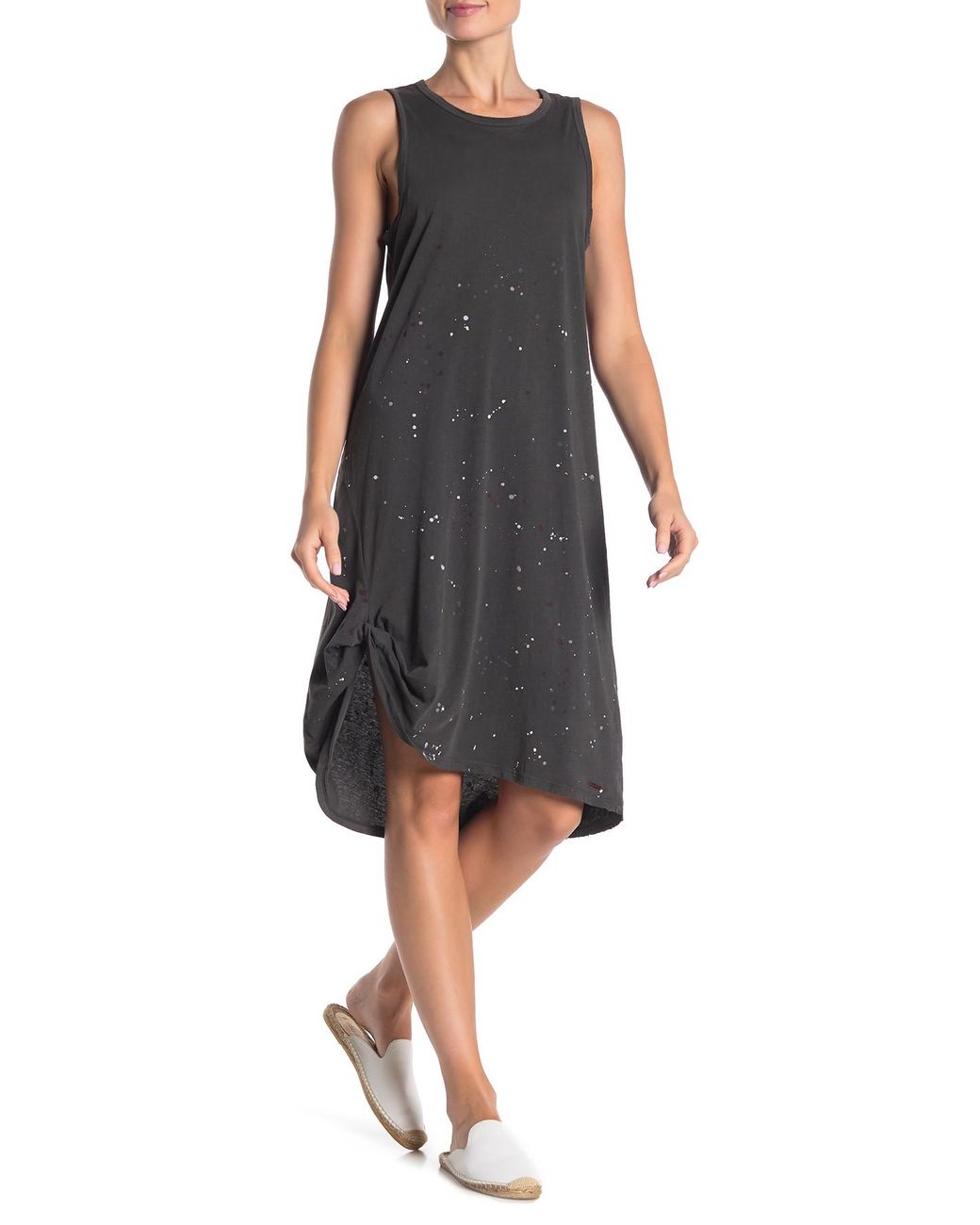 nPHILANTHROPY Cotton Lori Paint Splatter Tank Dress in Black Lyst
