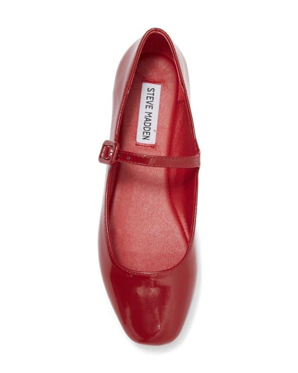 Steve Madden Caddie Mary Jane Flat in Red | Lyst