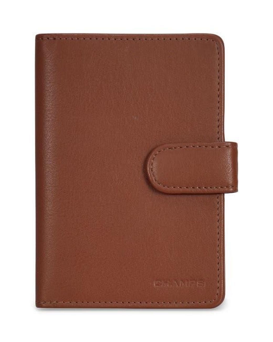 CHAMPS Brown Leather Passport Case for men