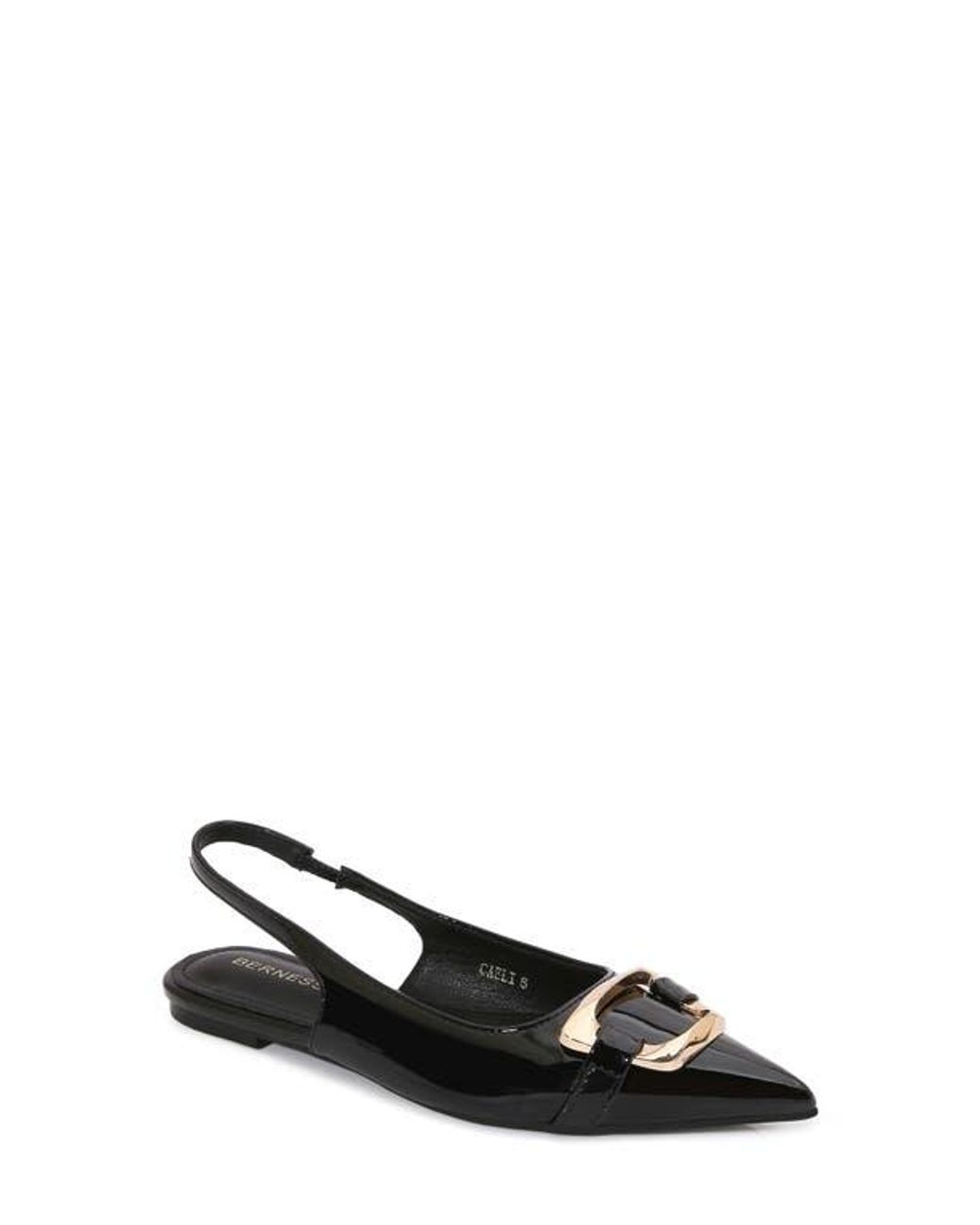 BERNESS Black Caeli Buckle Slingback Flat