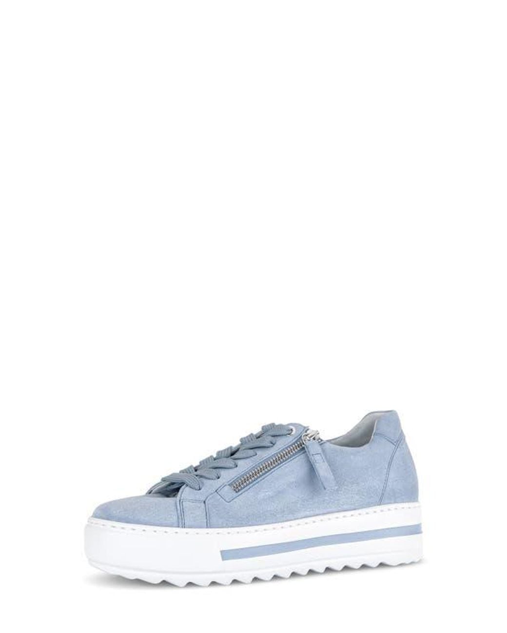 Gabor Blue Low Top Platform Sneaker