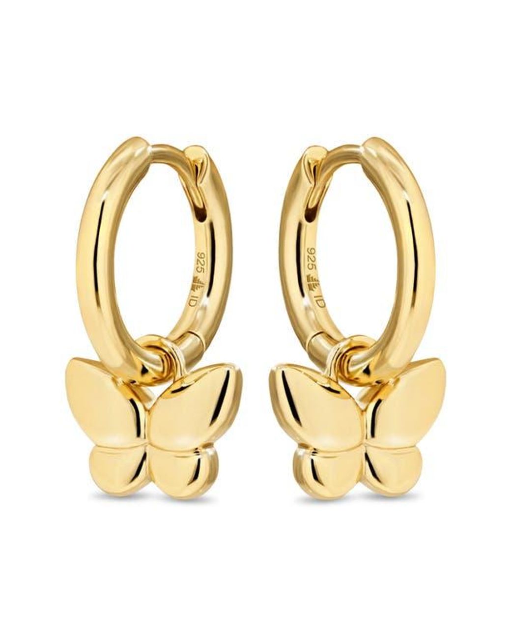 DEVATA Metallic Butterfly Hoop Earrings