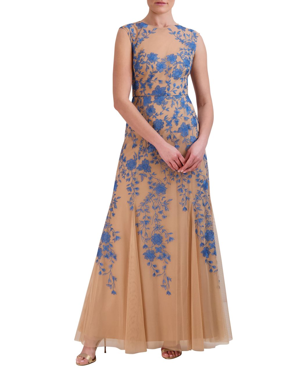 BCBGMAXAZRIA Embroidered Tulle Gown | Lyst