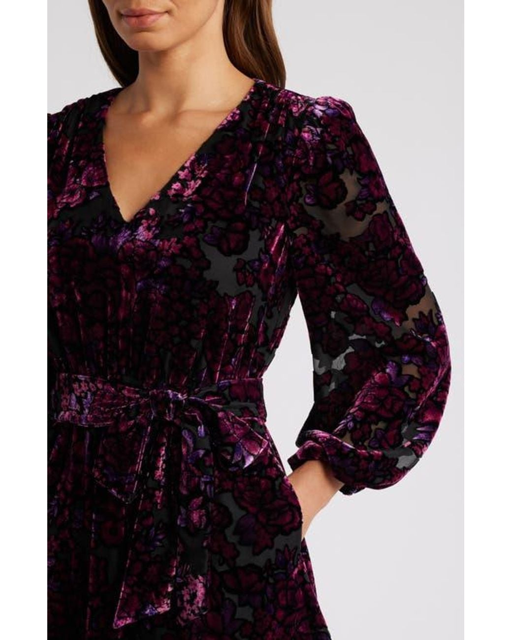 white christmas dresses Burnout Velvet Long Sleeve Maxi Dress