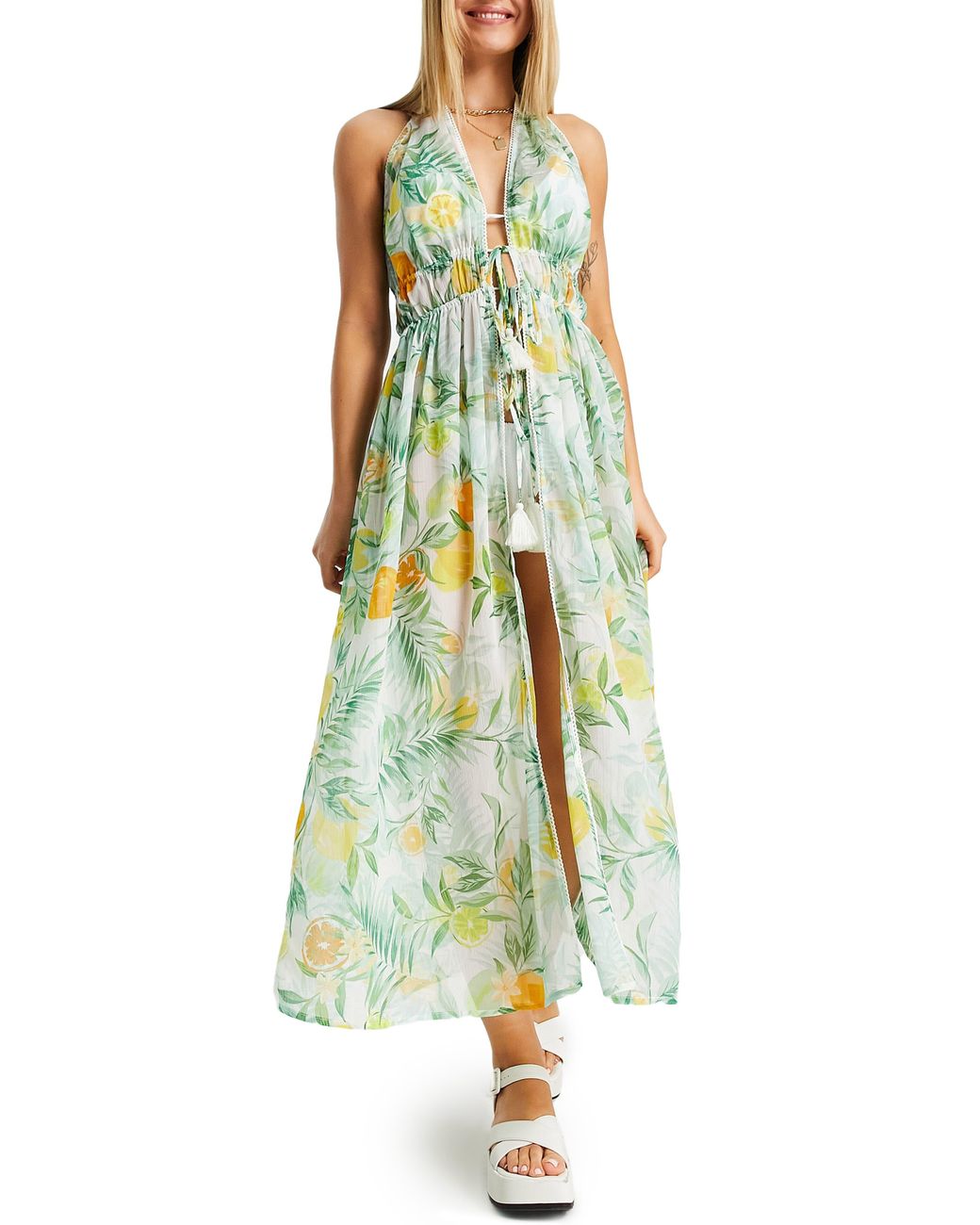 Sheer Beach Coverup in Green Lyst