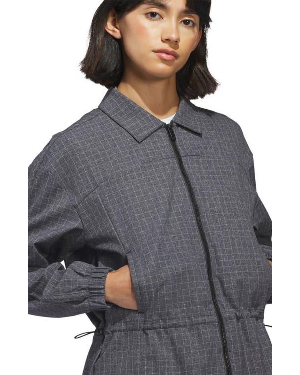 Adidas Gray Ultimate365+ Peplum Grid Jacket