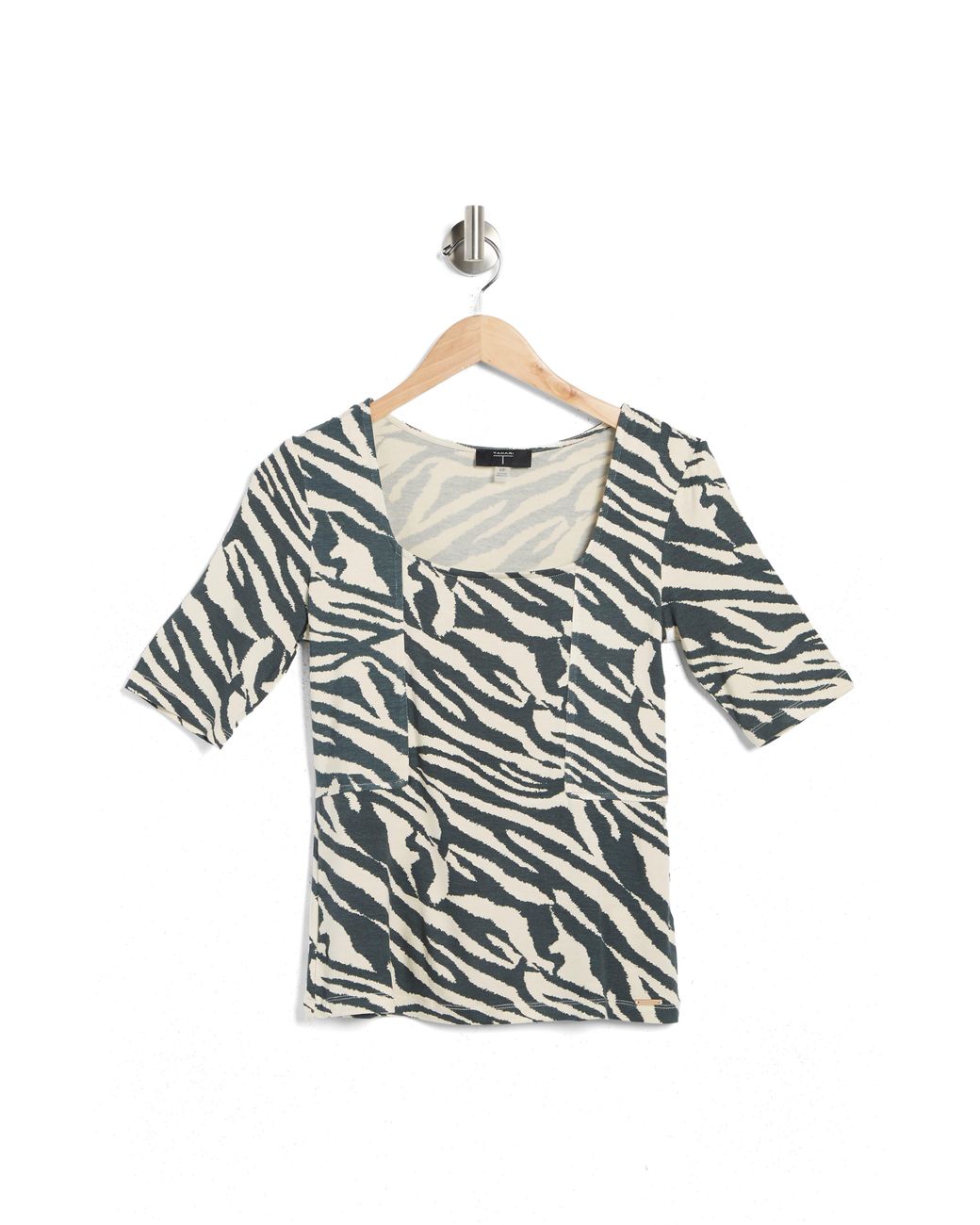 T Tahari Square Neck Elbow Sleeve Top Lyst