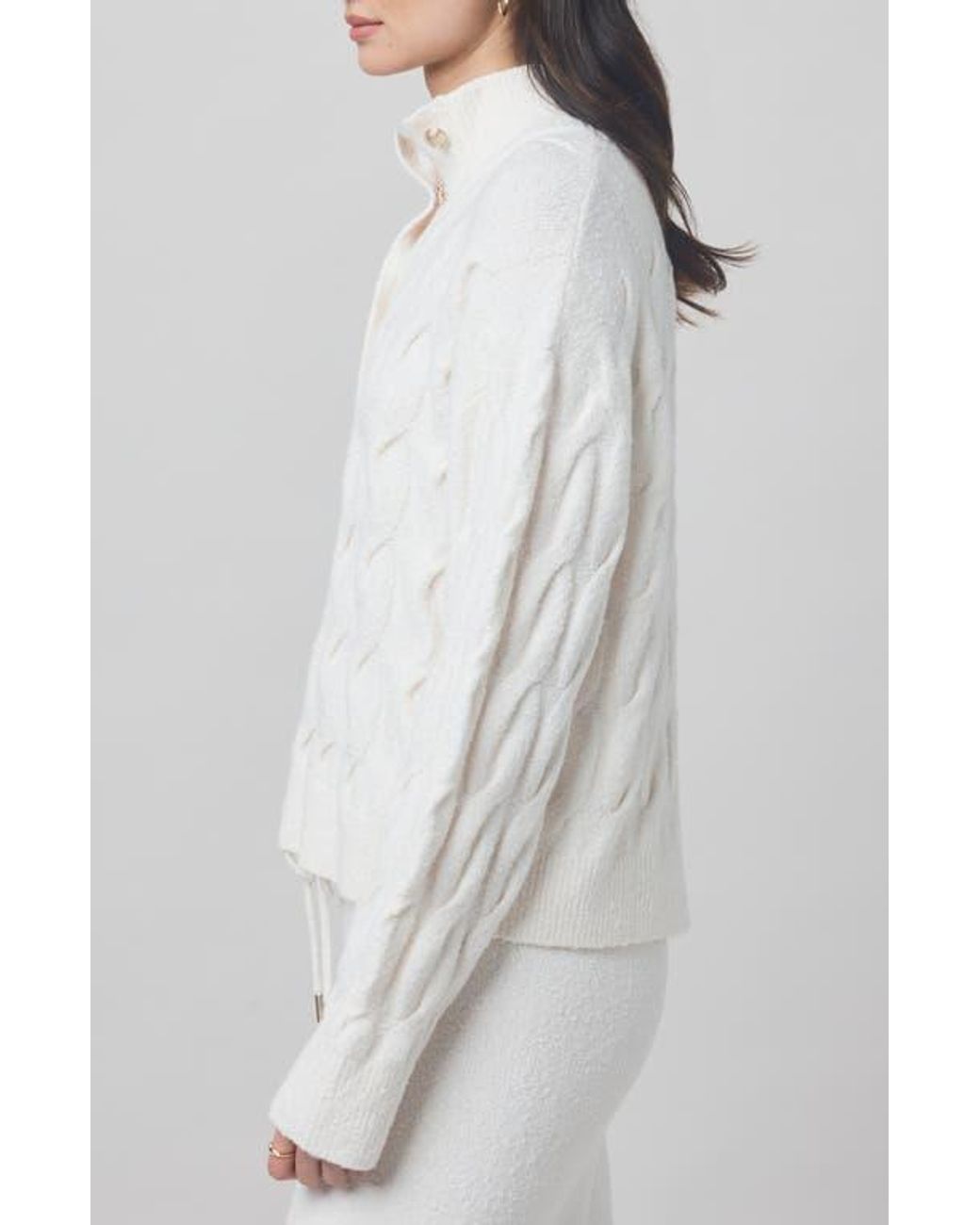 Splendid White X @Cellajaneblog Cable Half Placket Sweater