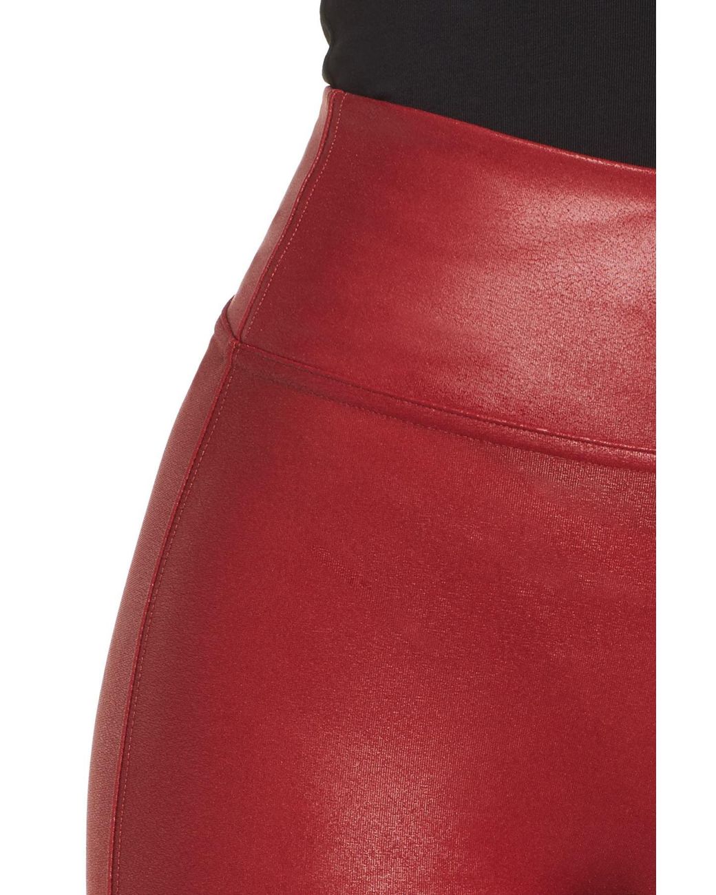 SPANX, Pants & Jumpsuits, Iso Spanx Crimson Faux Leather Leggings
