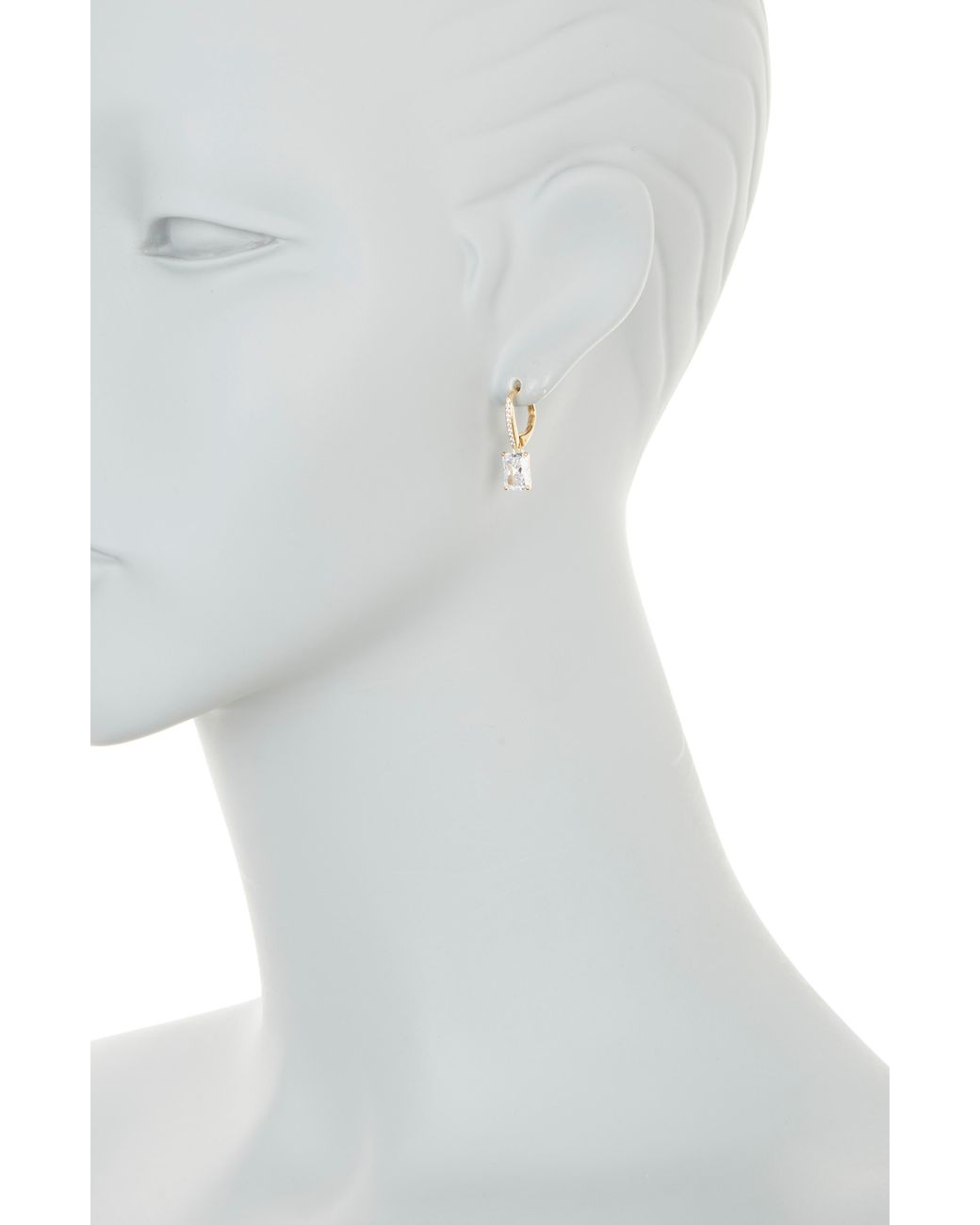 Nadri Modern Love Cz Huggie Hoop Earrings in Metallic Lyst
