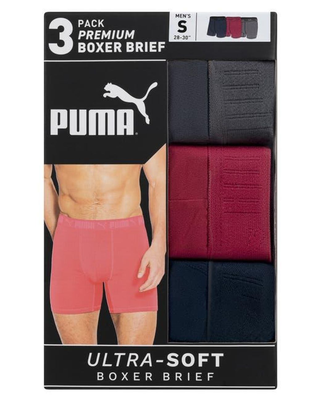 PUMA Blue 3-Pack Boxer Briefs for men