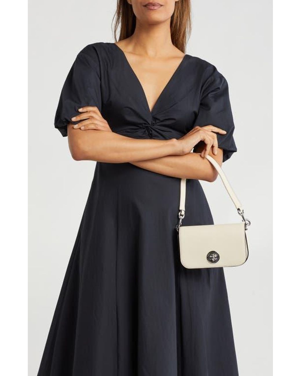 Marc Jacobs Small Signet Turnlock Shoulder Bag in Natural | Lyst