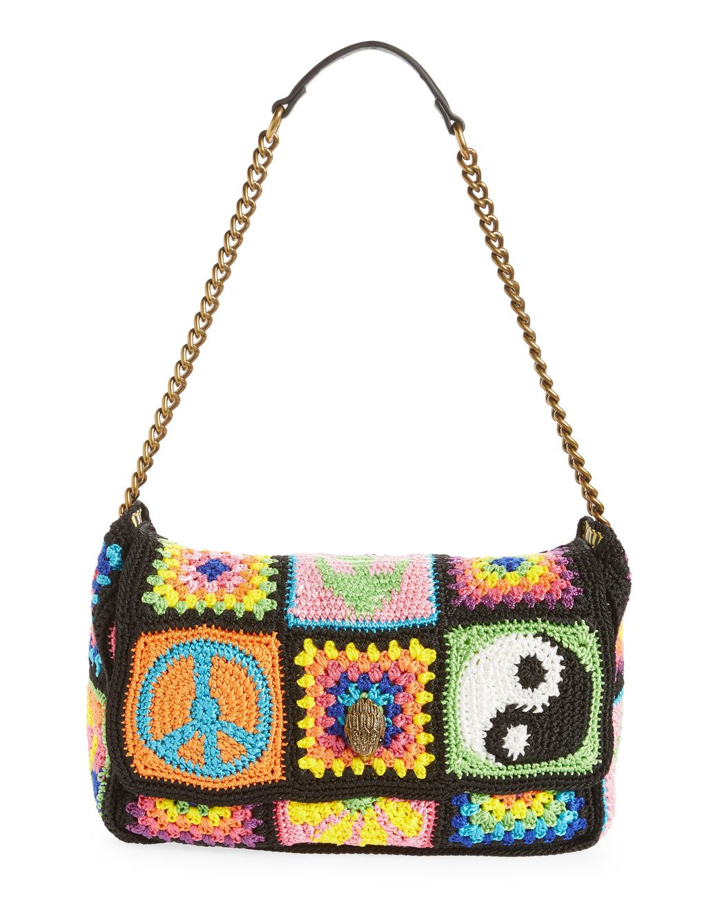 Kurt Geiger Large Kensington Crochet Shoulder Bag in Metallic | Lyst