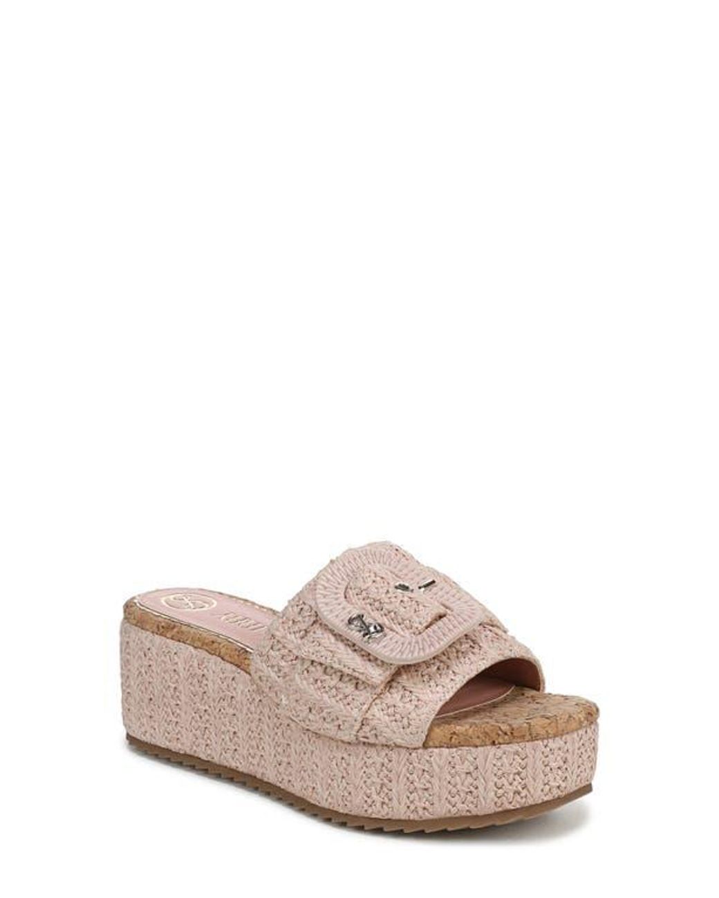 Sam & Libby Pink Crysta Platform Slide Sandal