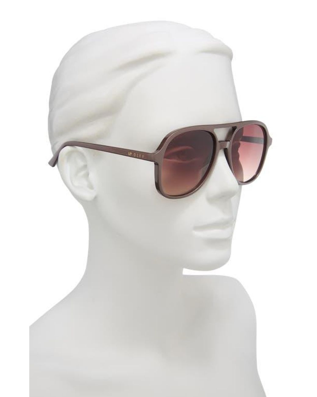 DIFF Brown Tegan 55Mm Aviator Sunglasses