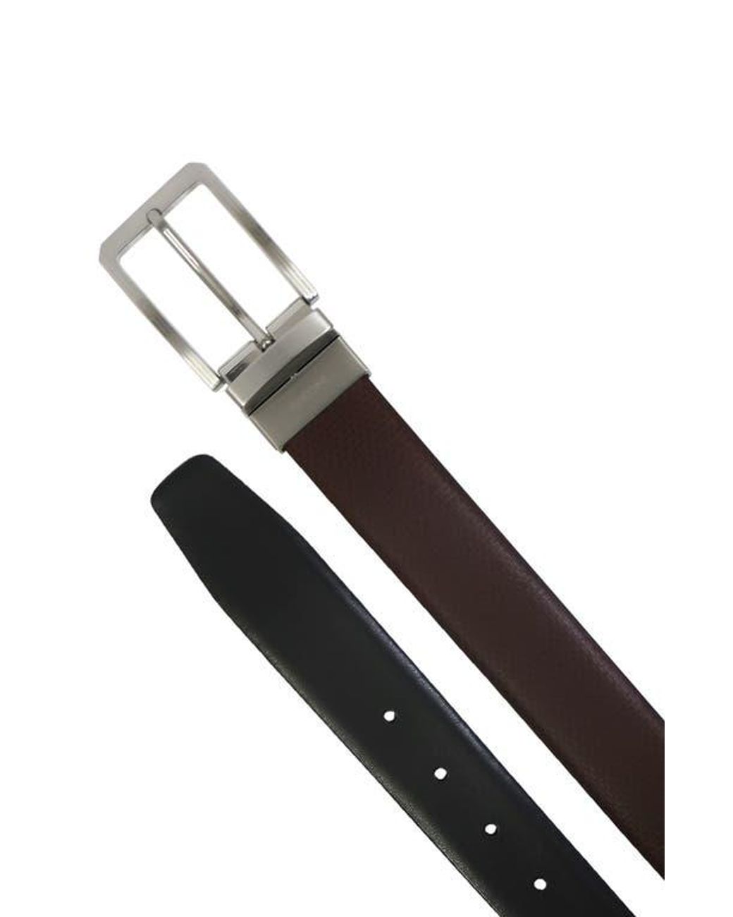 Boconi Black Reversible Embossed Leather Belt for men