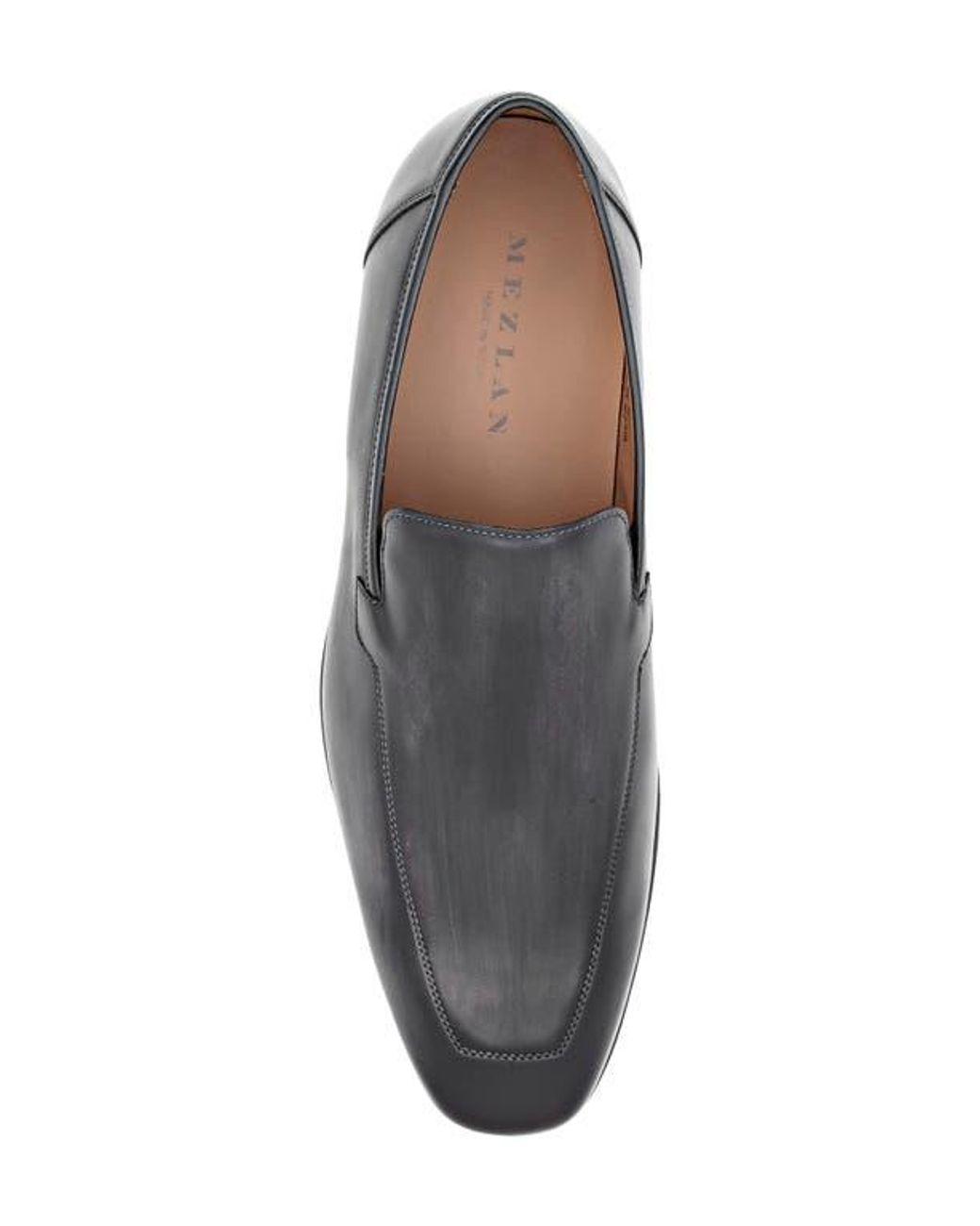 Mezlan Gray Apron Toe Leather Loafer for men