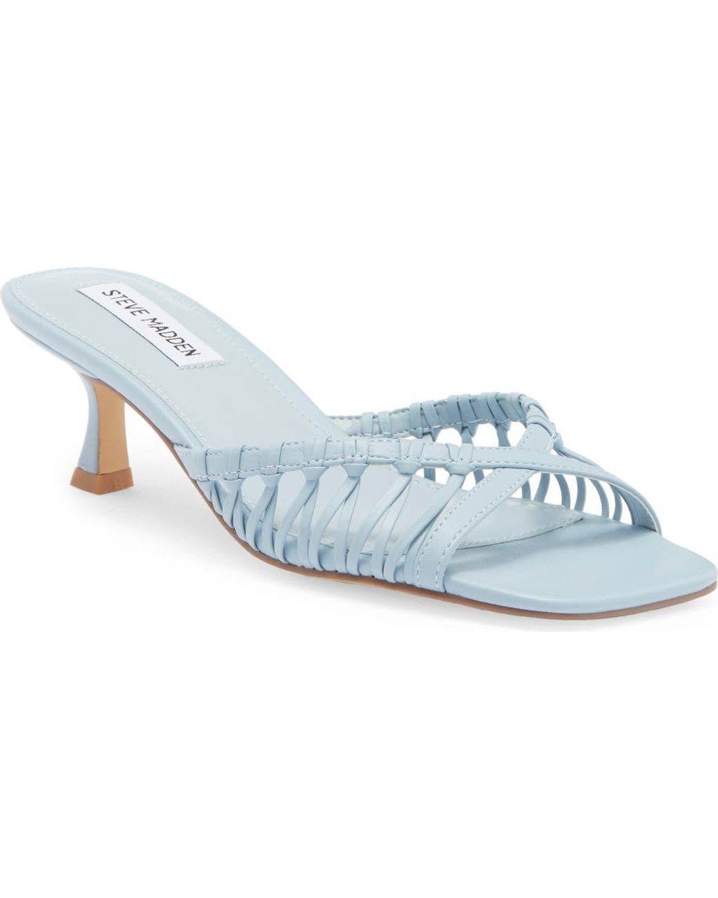 Steve Madden Sharey Kitten Heel Sandal in Blue | Lyst Steve Madden Sharey Kitten Heel Sandal in Blue | Lyst