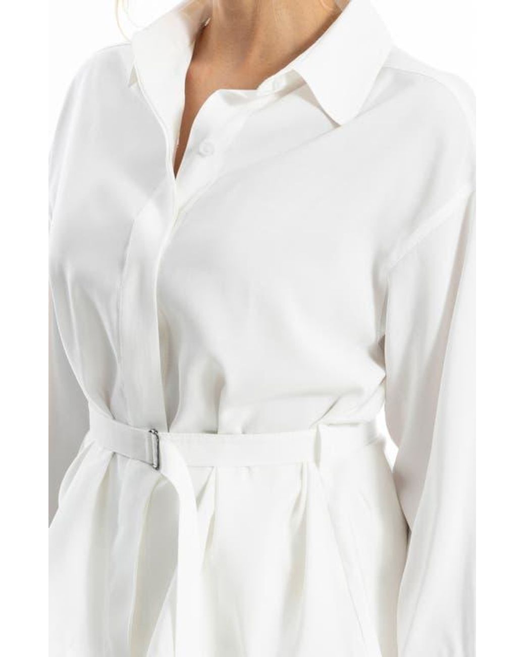 Max Studio White Belted Shirt