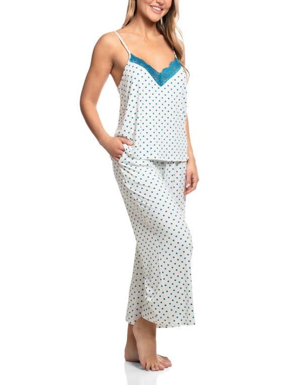 In Bloom White Aimee Cropped Pajama Set