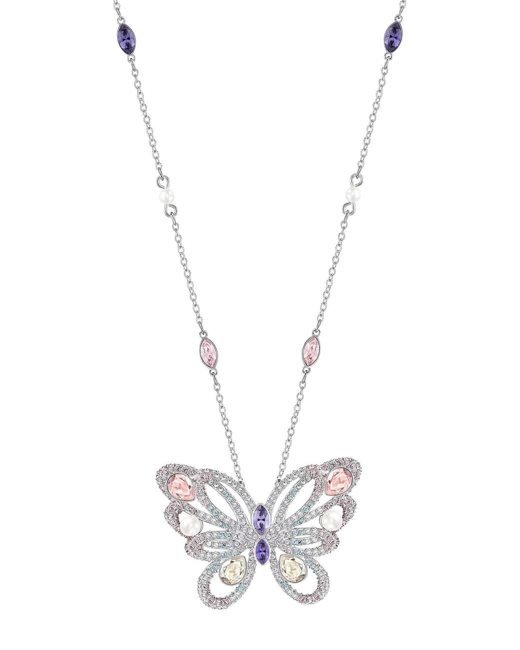 Swarovski Escape Pave Crystal Butterfly Pendant Necklace in Metallic | Lyst