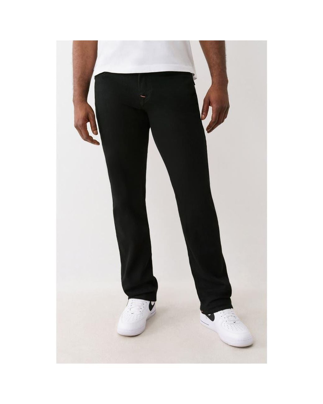 True Religion Black Ricky Flap Pocket Straight Leg Jeans for men