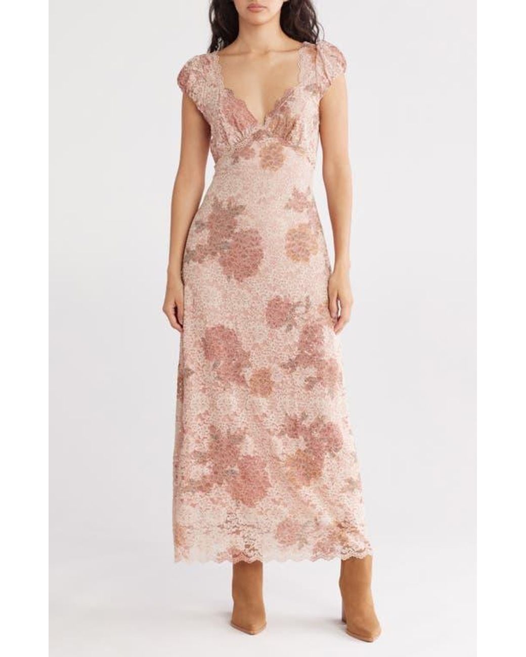 Free People Lace Butterfly Babe Maxi Dress in Pink | Lyst