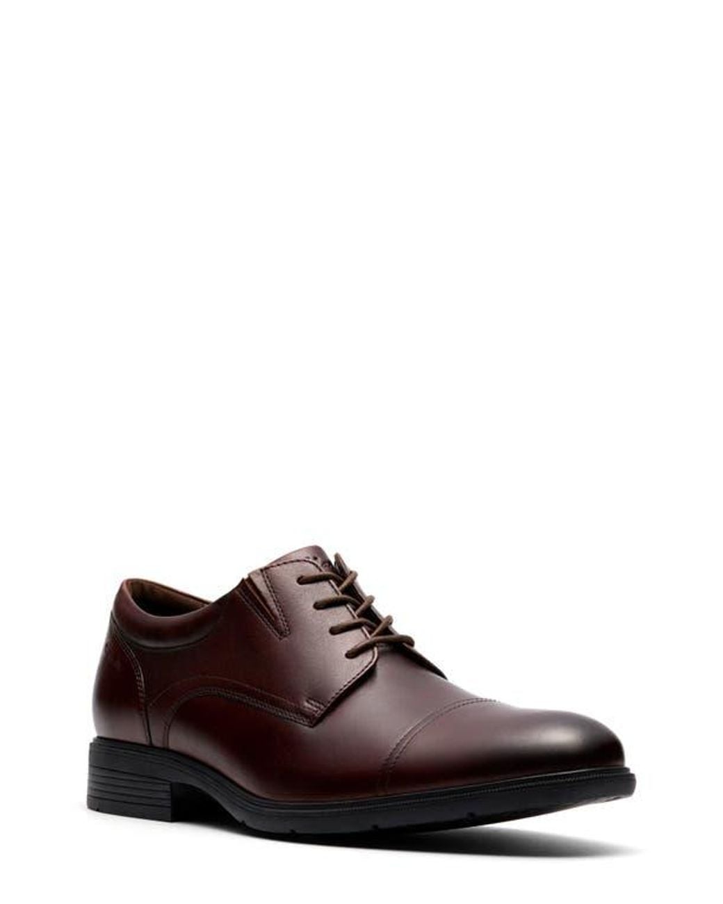 Clarks Brown Steadwell Cap Oxford for men
