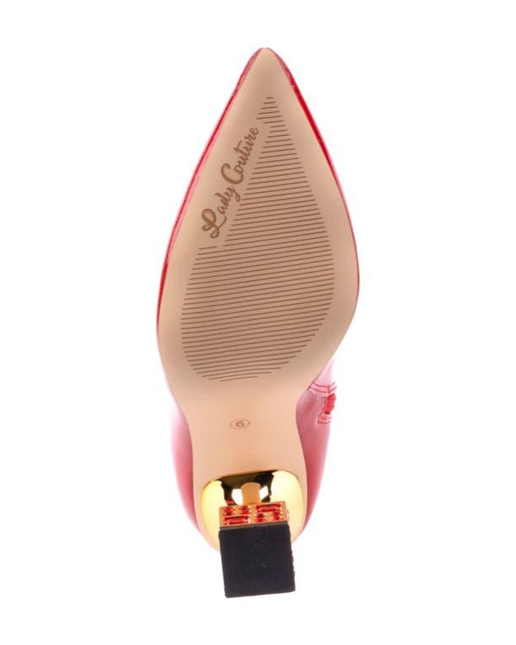 Lady Couture Red Crown Pointed Toe Bootie