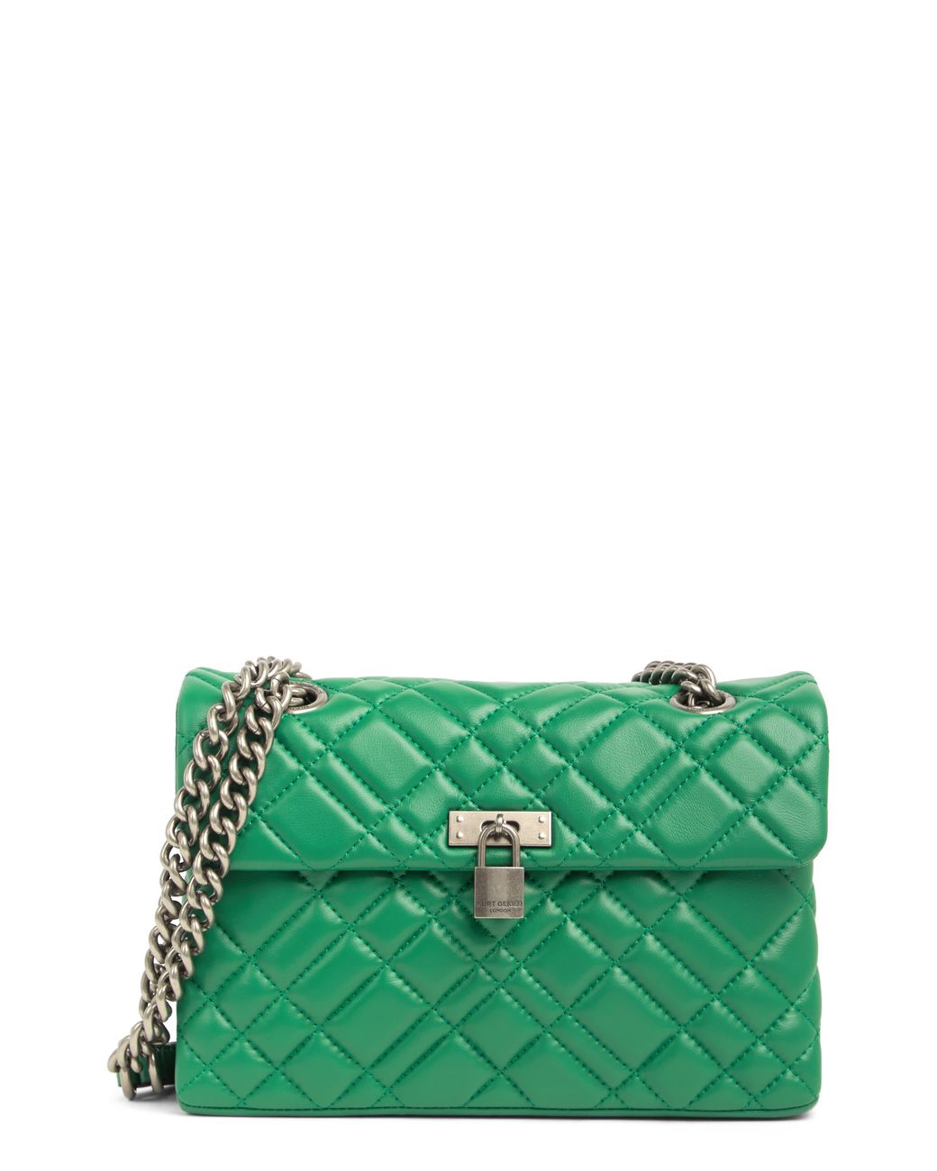Kurt Geiger Brixton Lock Leather Bag In Green At Nordstrom Rack