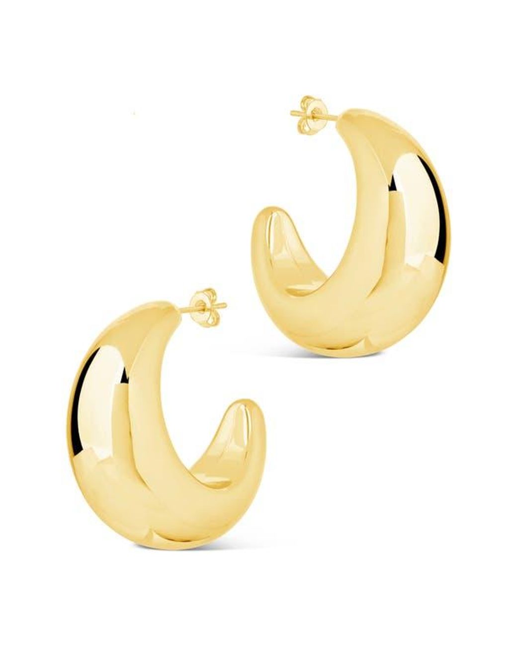 Sterling Forever Metallic Eclipse Hoop Earrings