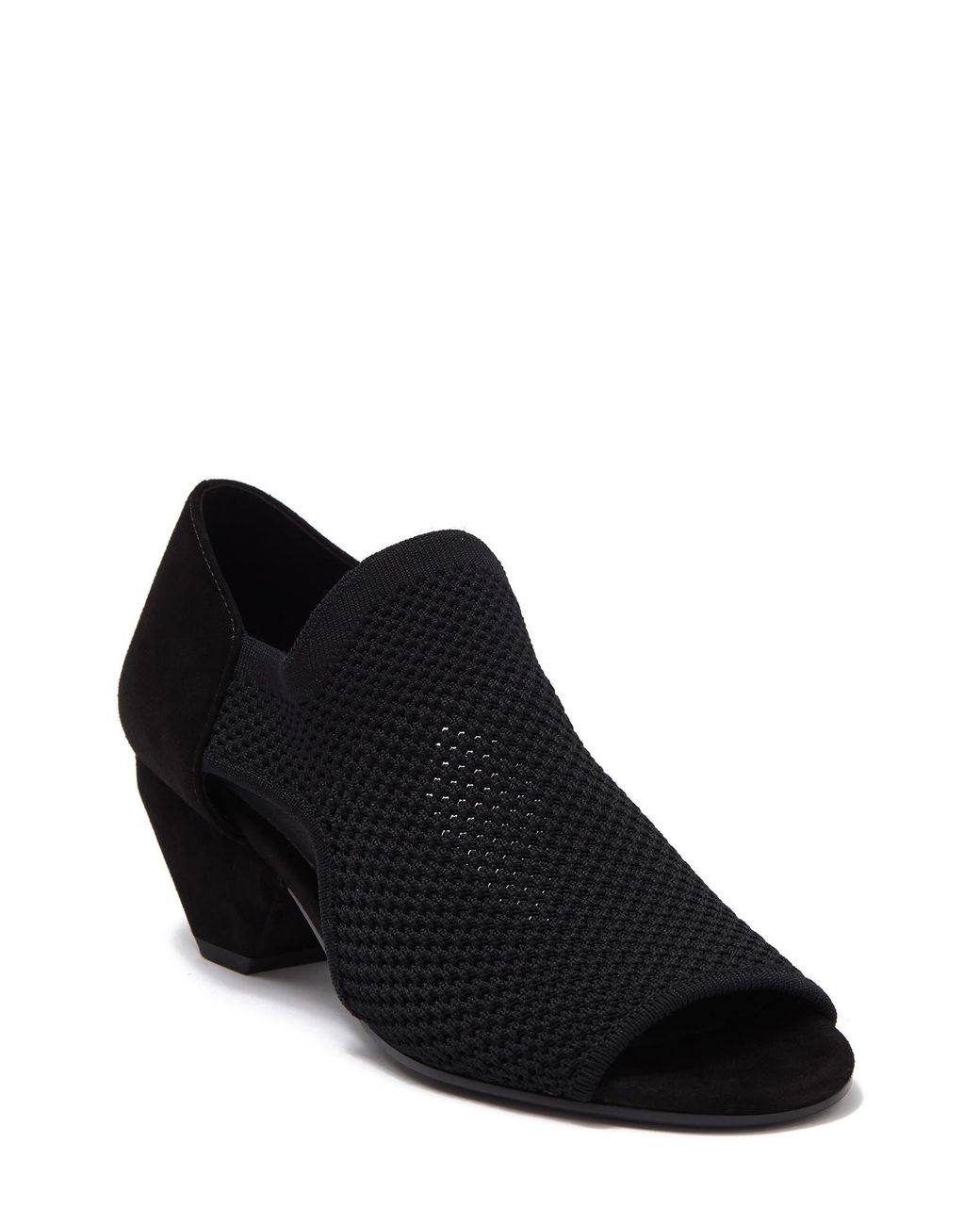 Eileen Fisher Wink Knit Open Toe Pump In Black At Nordstrom Rack | Lyst