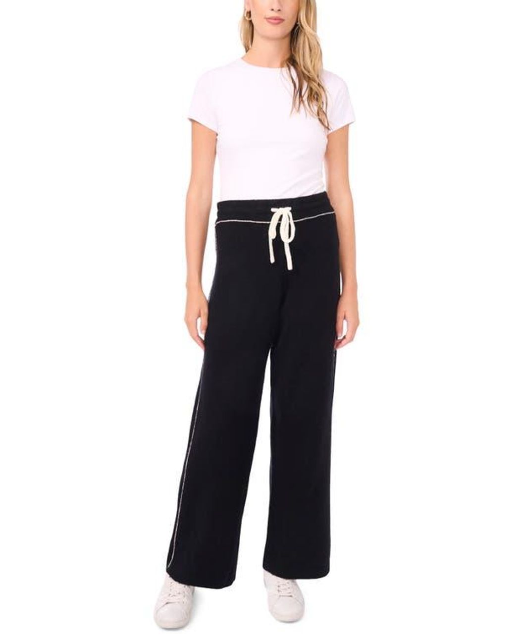 Vince Camuto Black Knit Drawstring Pants