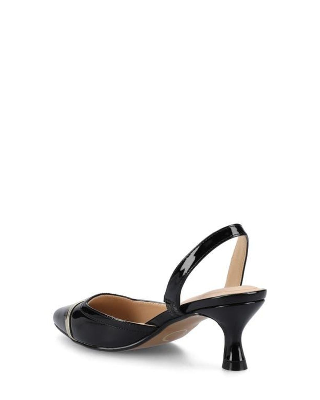 Journee Collection Black Nellia Slingback Pointed-Toe Pump