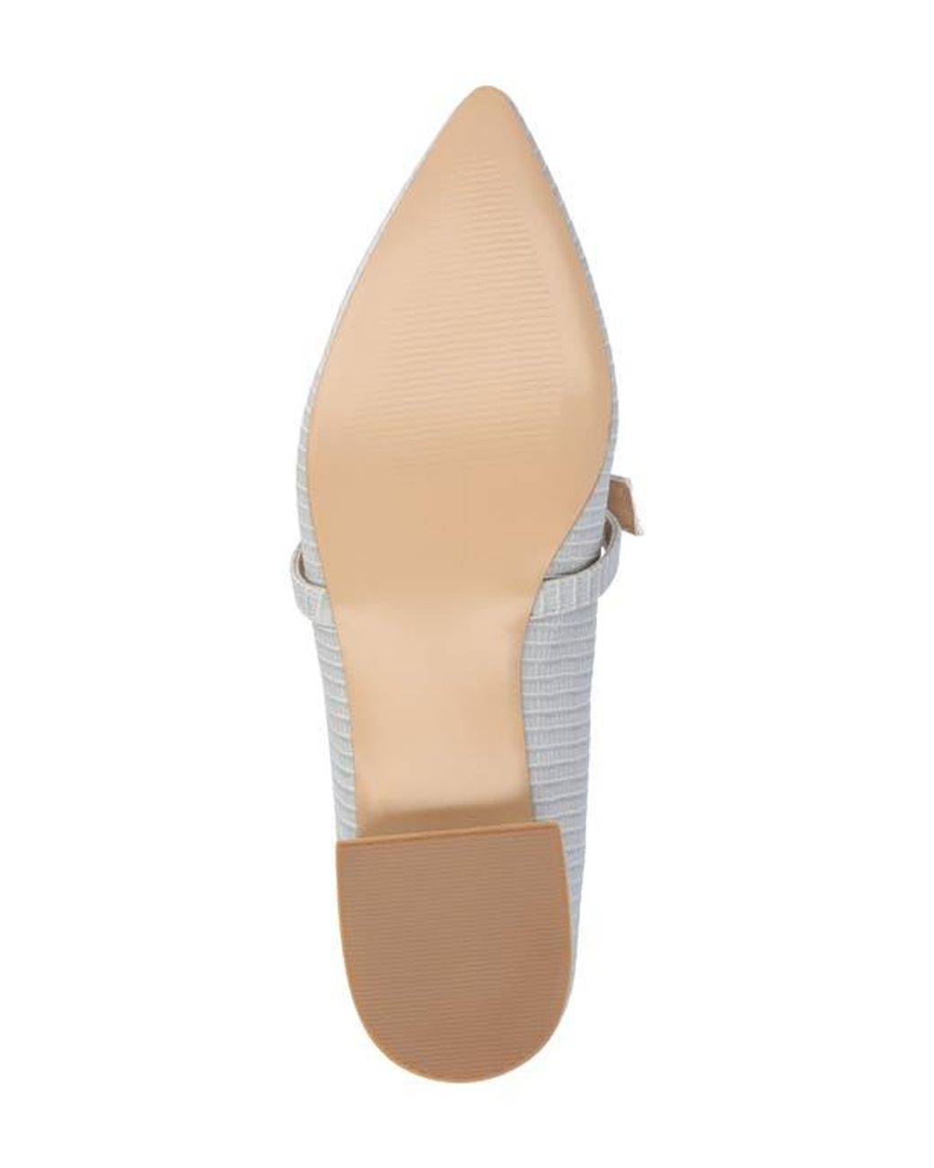 Journee Collection White Cait Snake Embossed Pump