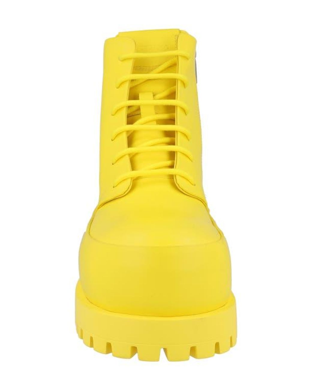 Ferragamo Yellow Lace-Up Combat Boot for men