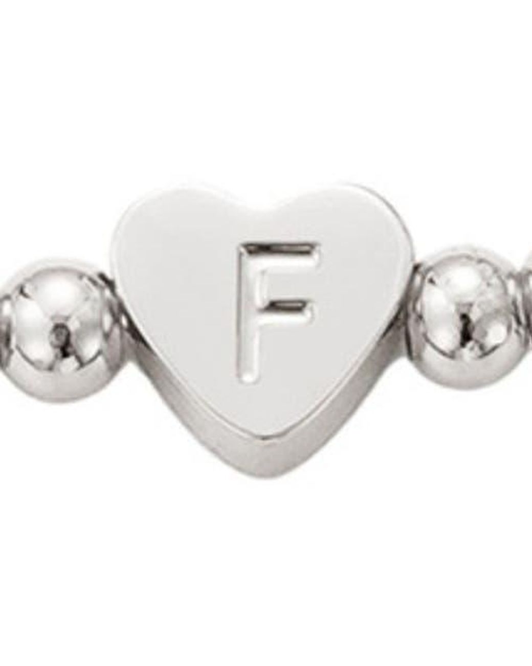 Adornia White Beaded Initial Charm Bracelet Set