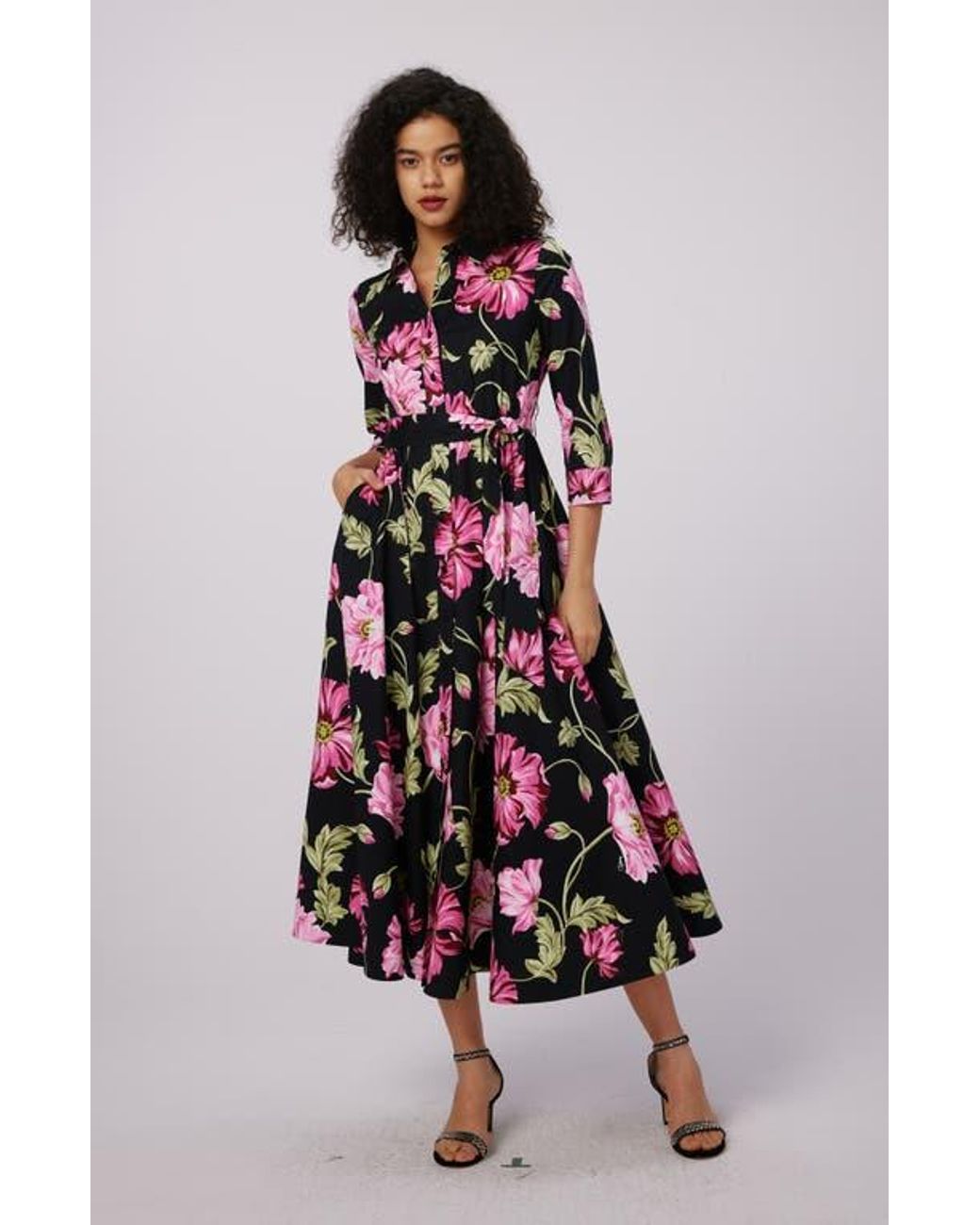 Diane von Furstenberg Multicolor Blaine Floral Shirtdress