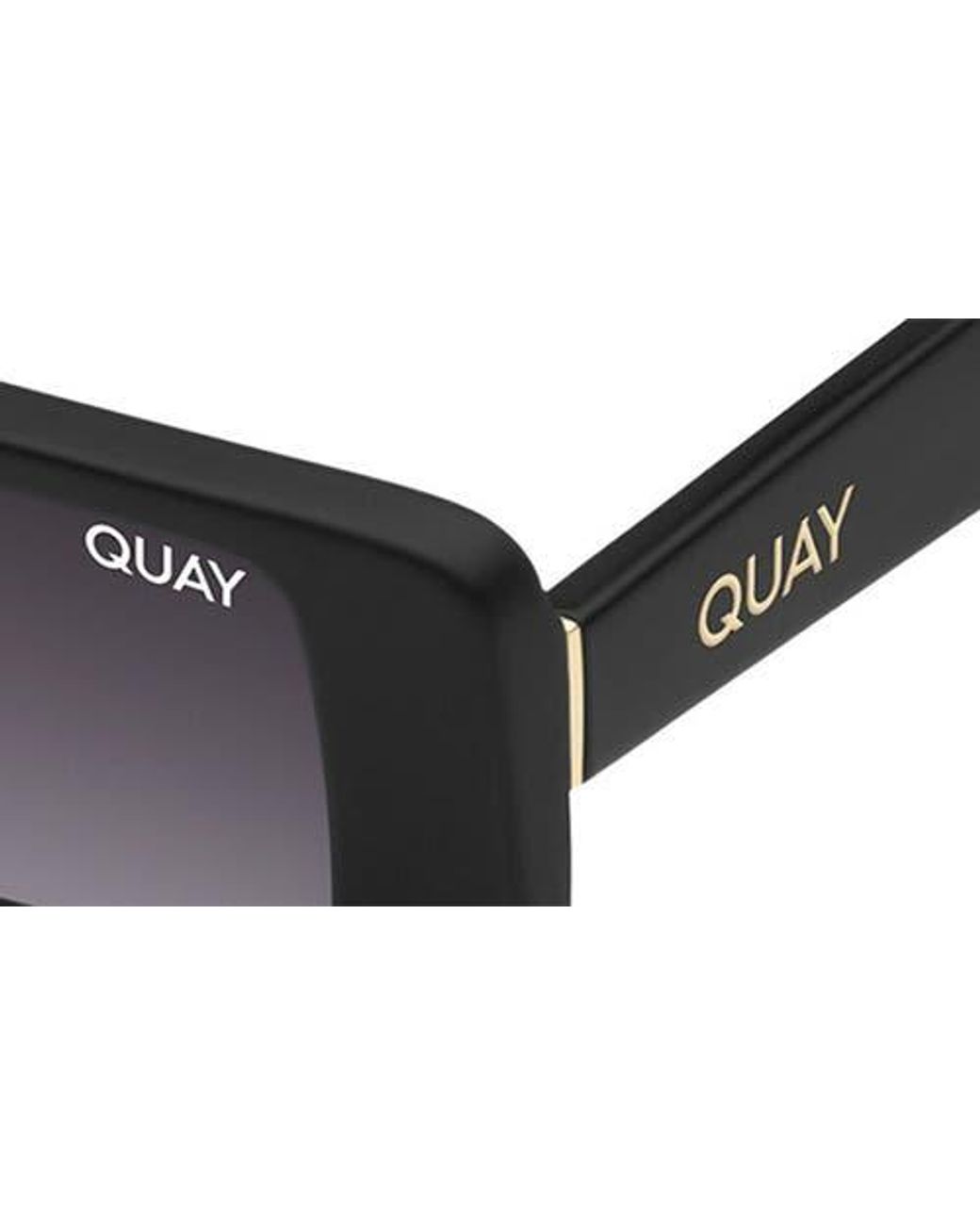 Quay Australia Art School 36Mm Rectangle Sunglasses in Black  display picture 3
