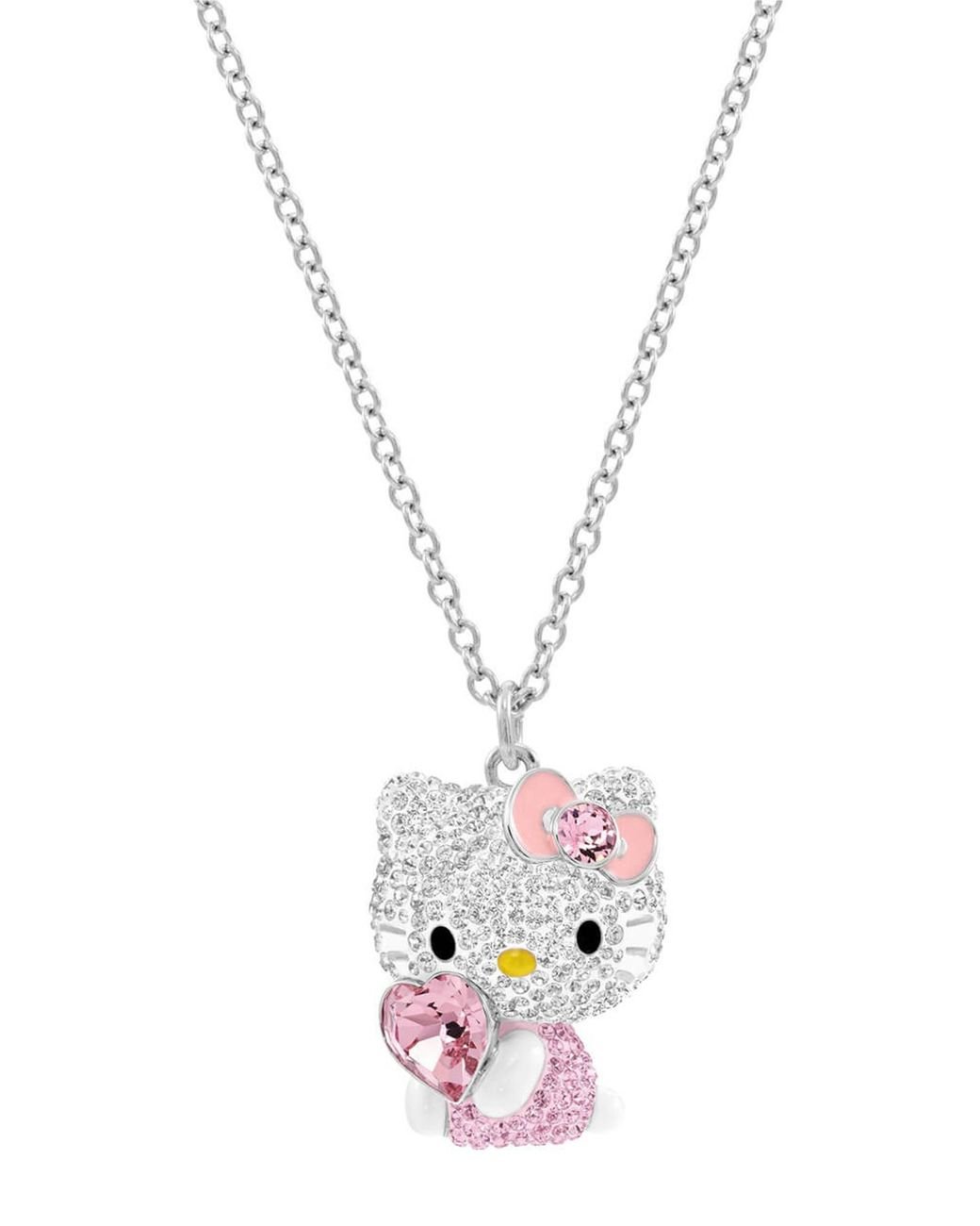 Stunning Sterling Silver Signed JCM Hello Kitty Crystal Pendant Necklace  NIB - Helia Beer Co